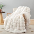thumbnail image 1 of SPRINDAY Faux Fur Throw Blanket for Couch, Cream White Super Soft Cozy Blanket for Bed & Sofa, Fluffy Home Decor Rabbit Fleece Throw for Women Gifts, Thick Lightweight Fuzzy Blanket 60''x80'', 1 of 8