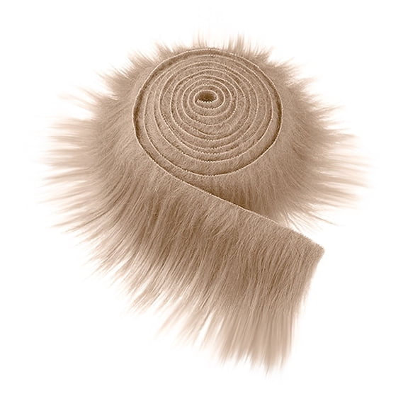 Faux Fur Ribbon Trim 5x150cm, Soft Plush Fabric Strip for DIY Sewing, Fluffy Wool Trim for Skirt Edges Collars Cuffs Costume, Shaggy Fur Strip for Garments Home Decor Accessories