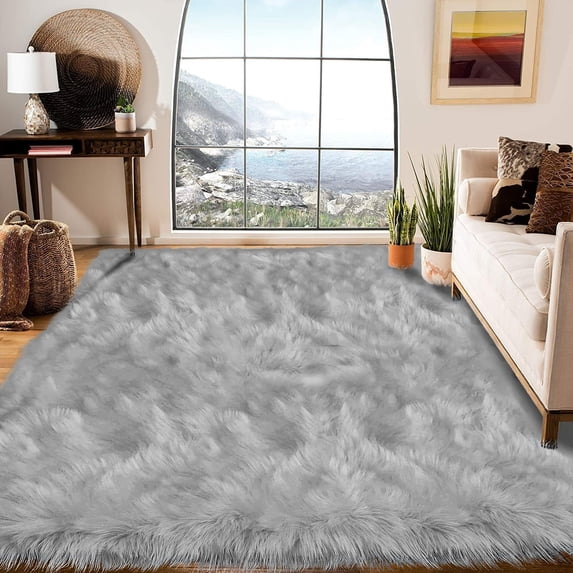 Faux Fur Rug 8x10,Area Rugs 8x10 for Living Room,Fluffy Washable Rug for Bedroom,Soft Modern Indoor Large Shaggy Rug,Luxury Room DecorUltra Soft Non-Slip Fuzzy Large Carpets (A,40 * 60cm)