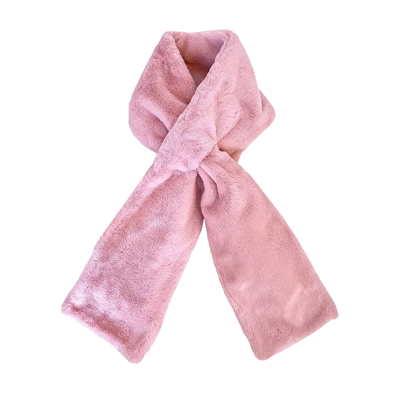 Faux Fur Scarf With Hidden Zipper Pocket For Women,Soft Cozy And Warm ...