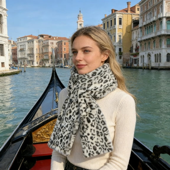 Faux Fur Scarf With Hidden Zipper Pocket For Women,Soft Cozy And Warm Cell Phone And Valuables Winter Accessory