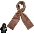 thumbnail image 1 of Faux Fur Scarf with Hidden Zipper Pocket, Plush Soft Winter Neck Wrap with Concealed Storage for Phone and Valuables (Coffee), 1 of 9