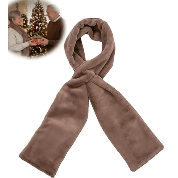 Faux Fur Scarf with Hidden Zipper Pocket, Soft Cozy Warm Pocket Scarf for Hands-Free Storage Phone, Valuables , Cozy Wrap Secure Concealed Storage