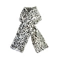 thumbnail image 1 of Faux Fur Scarf with Hidden Zipper Pocket, Soft Cozy Warm Pocket Scarf for Hands-Free Storage Phone, Valuables(Leopard Print), 1 of 5
