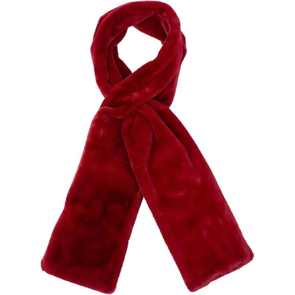 Faux Fur Scarf with Hidden Zipper Pocket, Soft Cozy Warm Pocket Scarf for Hands-Free Storage Phone, Valuables