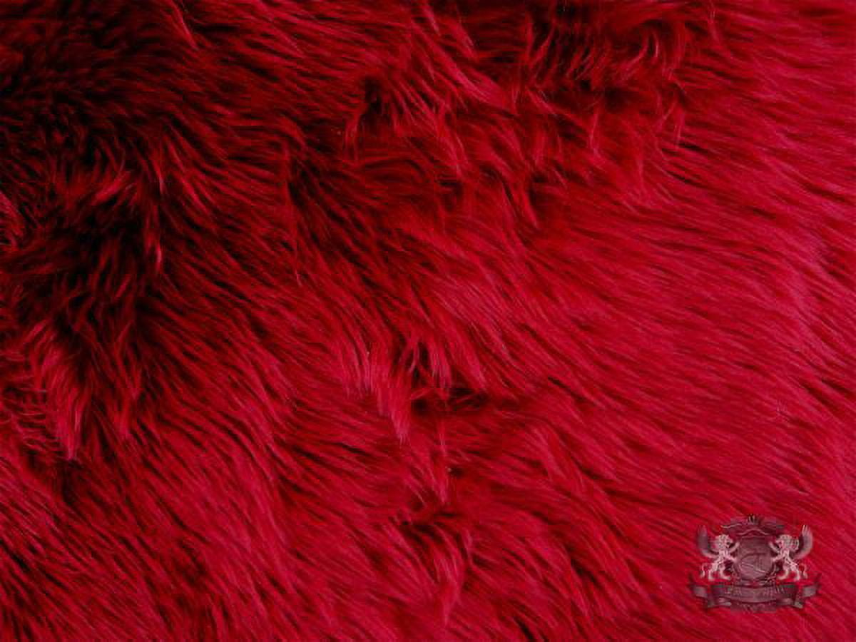 Faux Fur Shaggy Dark Red