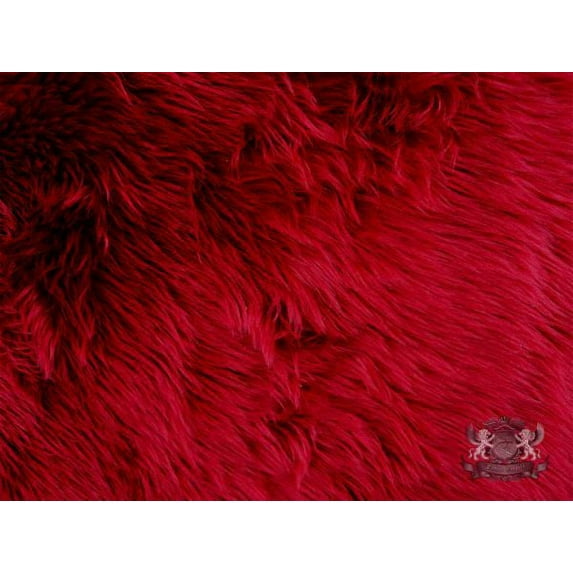 Faux Fur Shaggy Dark Red