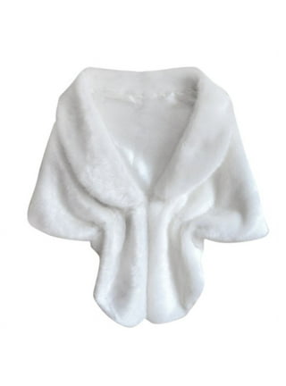 Womens Lady Artificial Fur Shawl Wrap White Shrug Off Shoulder Cape Pa –  Cairo October