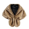 thumbnail image 1 of Faux Fur Shawl for Women Winter Faux Fur Scarf Warm Coat Wedding Party Stole Shrug Wraps for Evening Dresses, 1 of 6