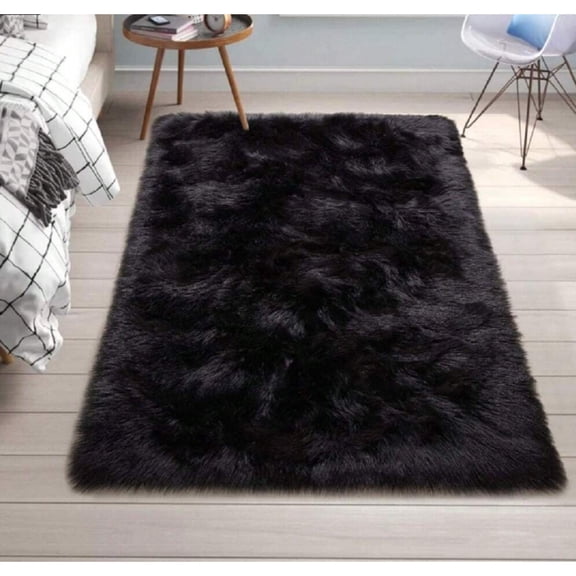 Faux Fur Sheepskin Fluffy Fur Rugs For Bedroom Machine Washable Furry Area Rugs Runner Fuzzy Plush Rug Warm & Comfortable Touch Thanksgiving Christmas