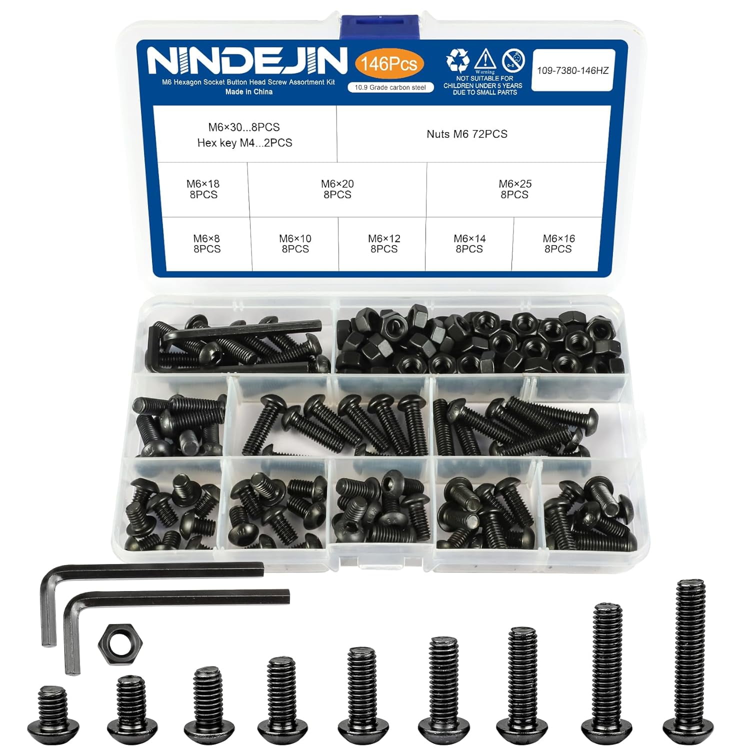 Carbon Steel Threaded Knurled Thumbscrew, 10 PCS M4 X 10 Mm Mount Bolts