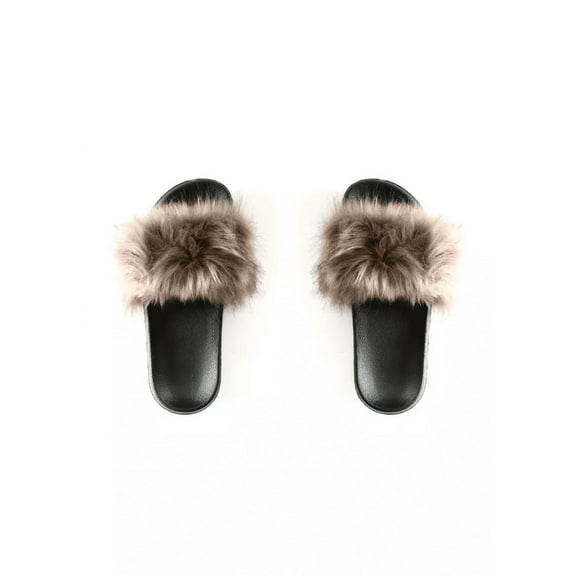Faux Fur Slides