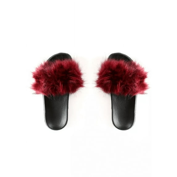 Faux Fur Slides