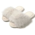 thumbnail image 1 of Faux Fur Slippers Memory Foam Slippers Ladies Fluffy Winter House Shoes Indoor Fuzzy Fluffy Slipper, 1 of 7