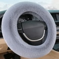 thumbnail image 1 of Faux Fur Steering Wheel Cover, Soft Warm Non-Slip Car Wheel Protector, Universal 14-15 Inch, Winter Driving Comfort, 1 of 6