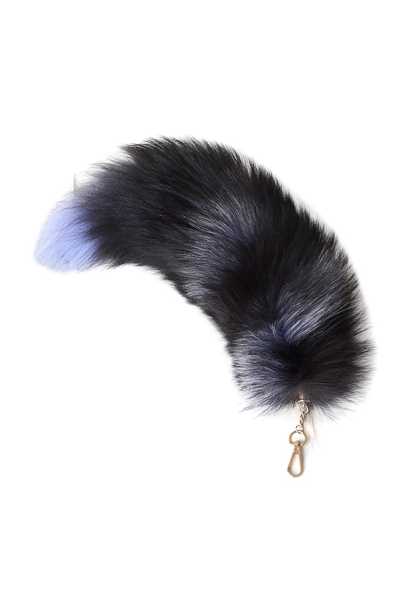 Faux Fur Tail Keychain Fluffy Synthetic Tail Accessory with Metal Clasp for Bag Decoration or Costume Use