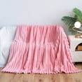 thumbnail image 1 of Faux Fur Throw Blanket for Couch, 3D Ribbed Plush Thick Warm Blanket, Cozy Fuzzy Fluffy Fur Luxurious Soft Striped Plush Gift Blankets for Family Sofa Chair Bed Living Room Bedroom, 1 of 6