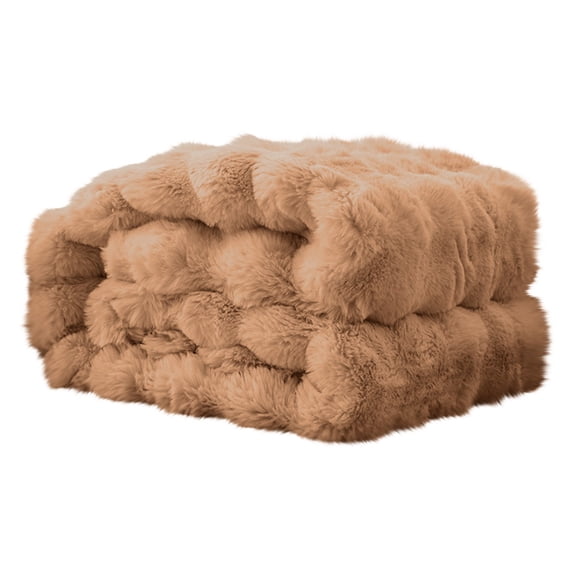 Faux Fur Throw Blanket for Couch ,Cozy Earth Bubble Cuddle Blanket,Faux Fur Ultra-Soft Luxury Throw Blanket for Bedroom, Living Room, Farmhouse — LAILLSH 2026 New