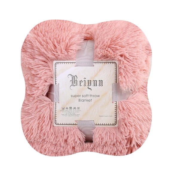 Faux Fur Throw Blanket,Fluffy Blanket,47*31IN Soft Warm Faux Throw Blanket Sofa Double Bed Blanket,Long Hair Fluffy Faux-Fur Throw Blanket,Soft Decorative Fuzzy Furry Blanket for Bed(Pink)