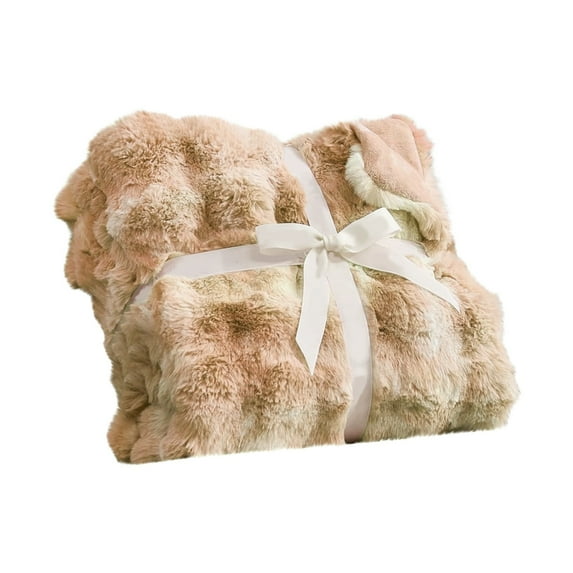 Faux Fur Throw Blanket for Couch, Binkne Super Soft Plush Throw Blanket | Warm Cozy Fleece for Couch, Bed & Winter Use | Luxurious Blanket for Home