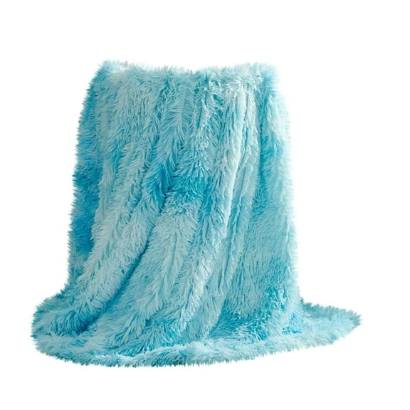 Faux Fur Throw Blanket for Couch, Cozy Soft Plush Thick Winter Blanket for Sofa Bedroom Living Room, 50 * 60 Inches Beige