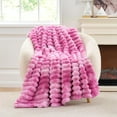 thumbnail image 1 of Faux Fur Throw Blanket for Couch, Cozy Warm Plush Striped Blanket for Sofa Bedroom Living Room, 50 * 60 Inches Tie-dye Pink, 1 of 18