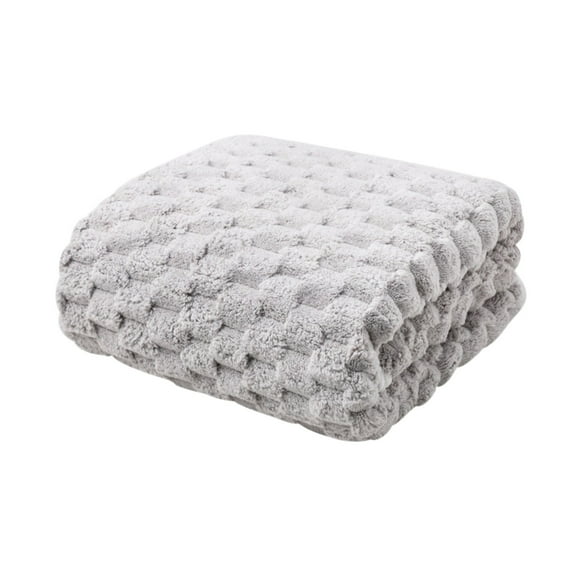 Faux Fur Throw Blanket for Couch, Fuzzy Soft Plush Thick Bubble Blanket for Sofa Bedroom Living Room, 50 * 60 Inches Black