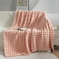 thumbnail image 1 of Faux Fur Throw Blanket for Couch Luxury Fluffy Thick Bubble Blanket Warm Cozy Throw for Bedroom Living Room, 27.5X39.3in,Pink, 1 of 7