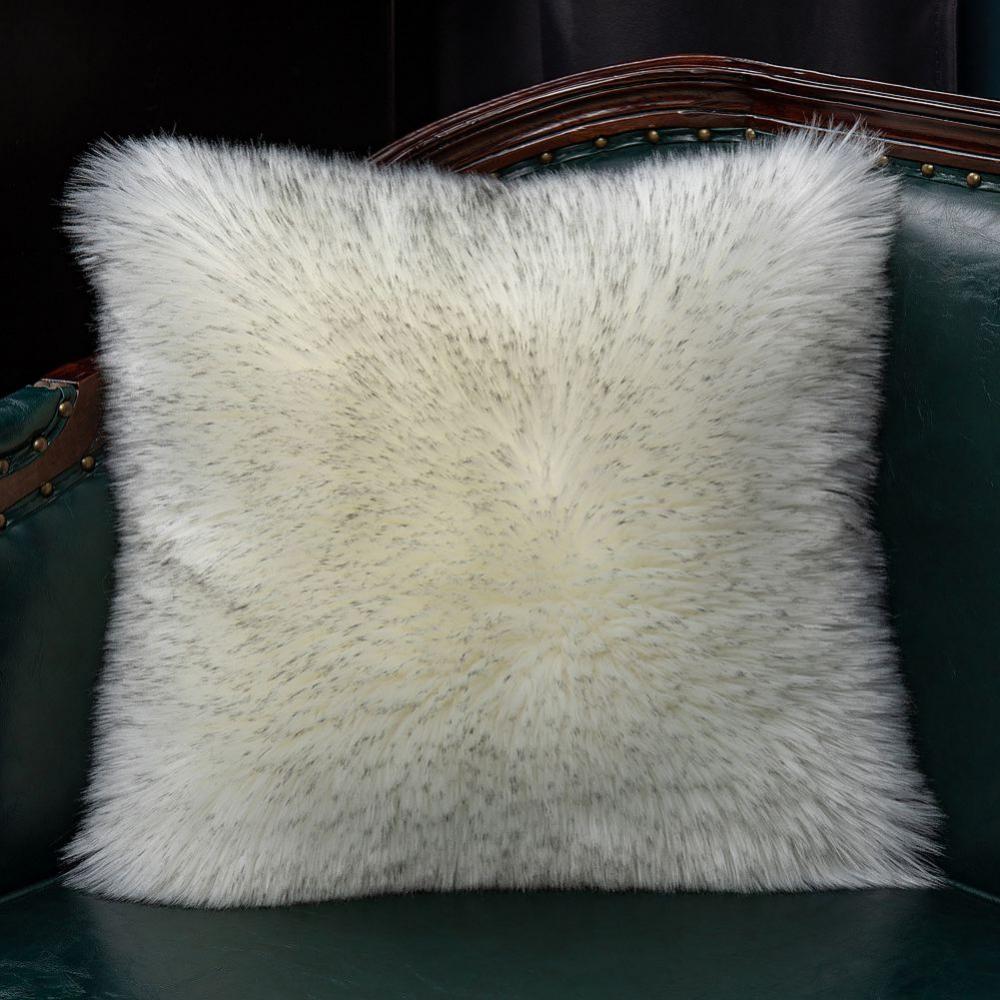 MIULEE Faux Fur Pillow Covers Luxury Fluffy Mongolian Series Style Throw  Pillow Case Decorative Fuzzy Cushion Cover for Christmas Sofa Bedroom Car