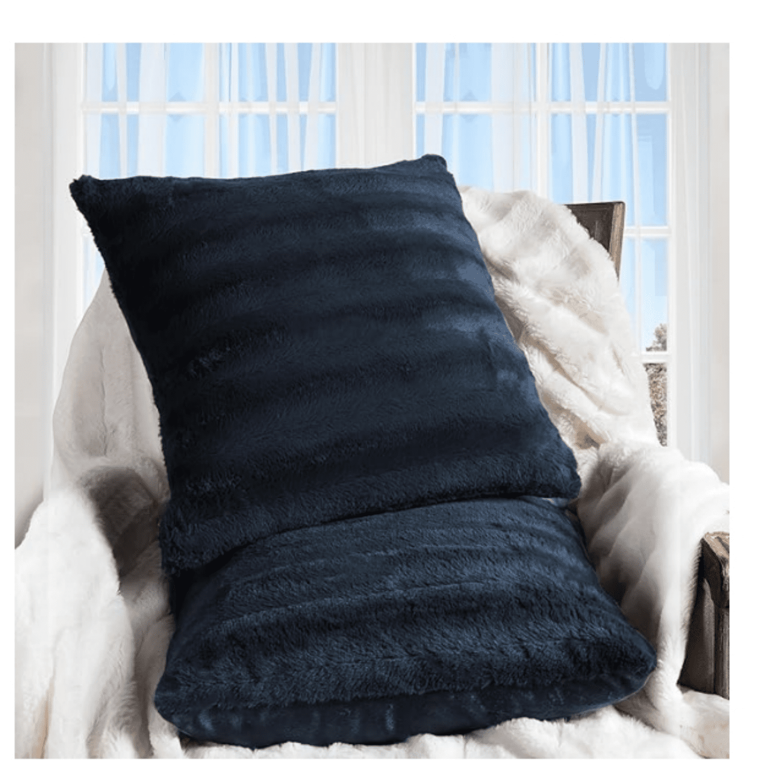 Faux Fur Throw Pillows Decorative Pillows for Couch, Bed Throw