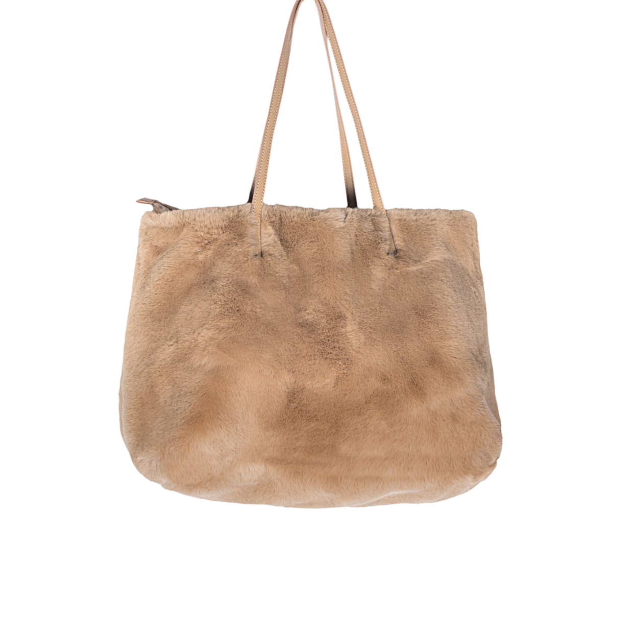 Faux Fur Tote Bag Tan