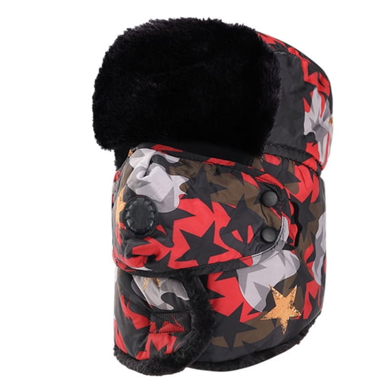 Faux Fur Trapper Hats Warm Suedette Skiing Cap Windproof Winter Hat with Extended Ear Snow Ski Hats Warm Cold Weather Cap with Ear Flap Hunting Hat Fashion Winter Hat Red One Size