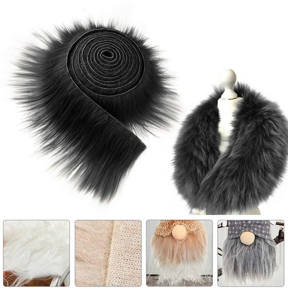 Faux Fur Trim Ribbon Fabric Strips for Sewing DIY Crafts, Skirt Edging, Clothing Decoration – Black,Black