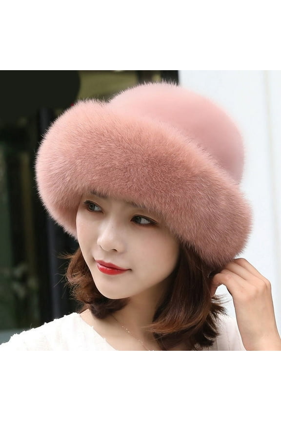Faux Fur Trimmed Winter Fashion Hat for Women Fashionable Outdoor Warm Hats Christmas Gift