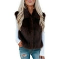 thumbnail image 1 of Faux Fur Vest Women, Yigetop Women's Solid Color Fashion Casual Sleeveless Zipper Coat Women's Fur Vest Wine L, 1 of 1