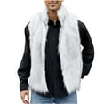 thumbnail image 1 of Faux Fur Vest for Men Winter Warm Fleece Vest Fluffy Fuzzy Sleeveless Jacket Vest Windproof Outerwear, 1 of 6