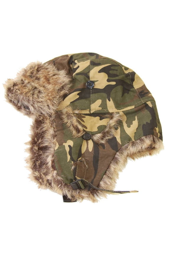 Faux Fur Warm Trooper Hat - Wood Land