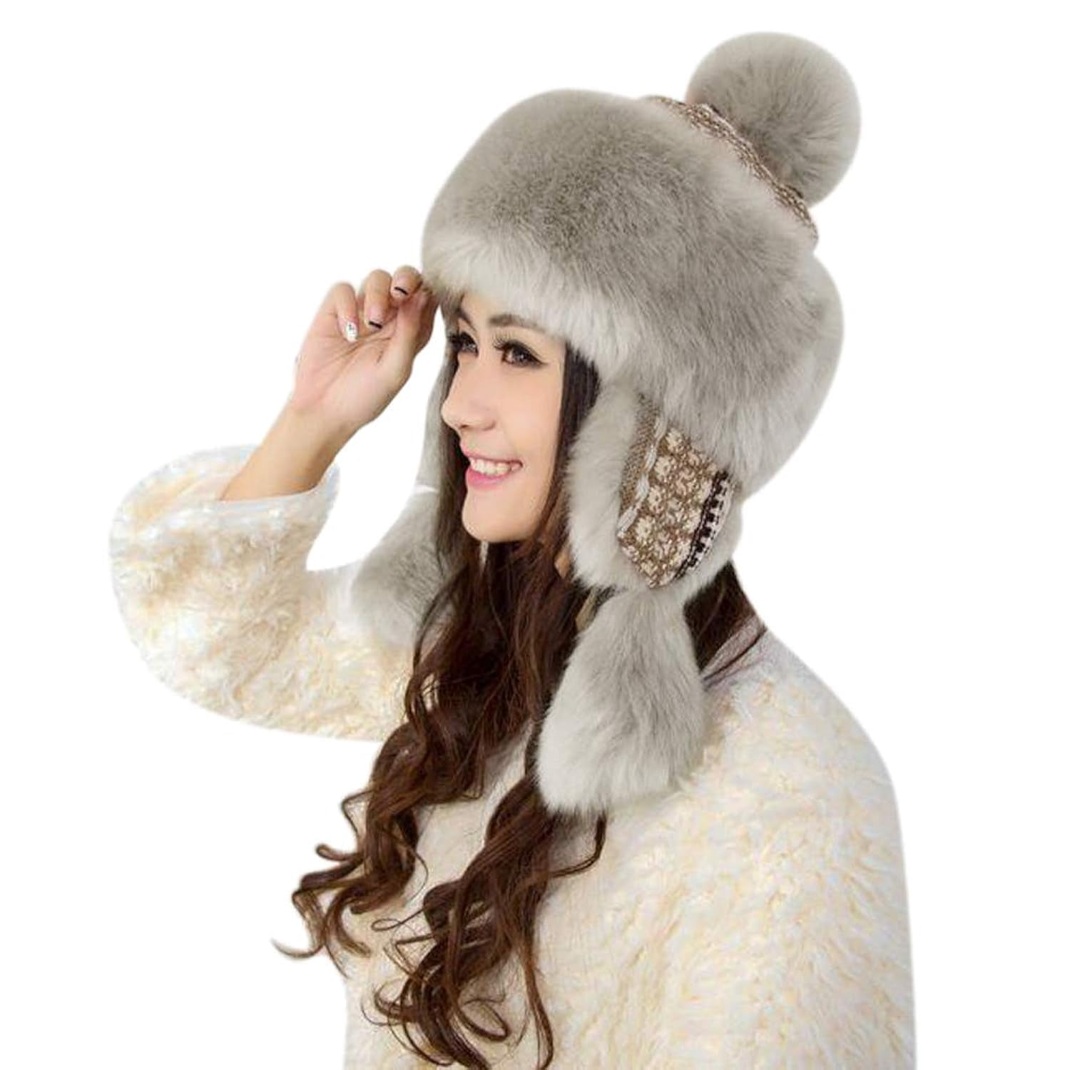 Faux Fur Warmer Trapper Hat for Women, Furry Mongolian  display picture 1