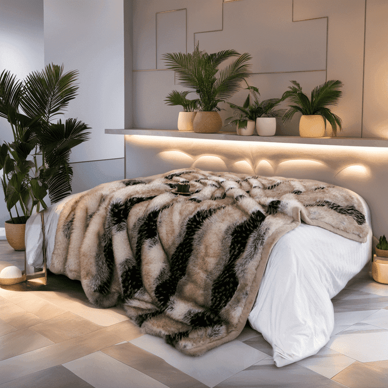 Faux Fur Weighted Blanket 9.5lbs Super Soft Plush Fuzzy Thick Warm Cozy Long Fur Throw Blankets 74 x90 Beige Walmart