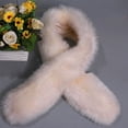 thumbnail image 1 of Faux Fur Wrap, Duoif Women's Autumn Winter Solid Plush Warm Neck Fluffy Scarf for Women Fur Collar Beige, 1 of 3
