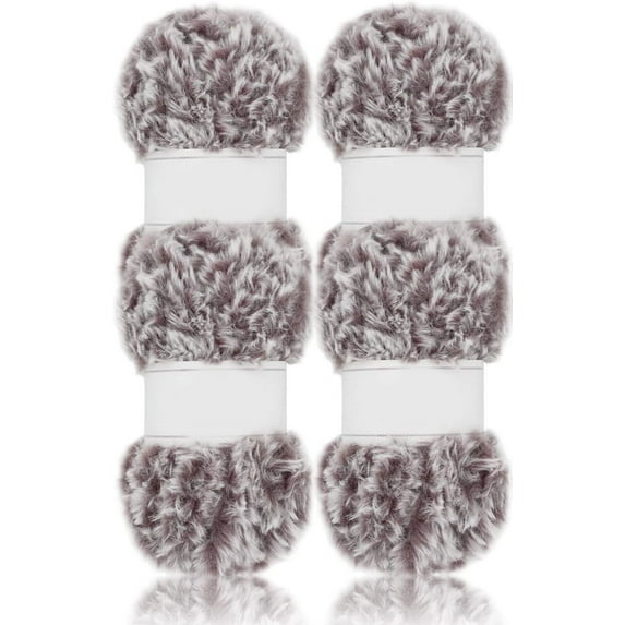 Faux Fur Yarn Super Soft Yarn Chunky Fluffy Yarn Eyelash Yarn for Crochet Knit Total Length 4×32m(4×35yds,50g×4)-200g