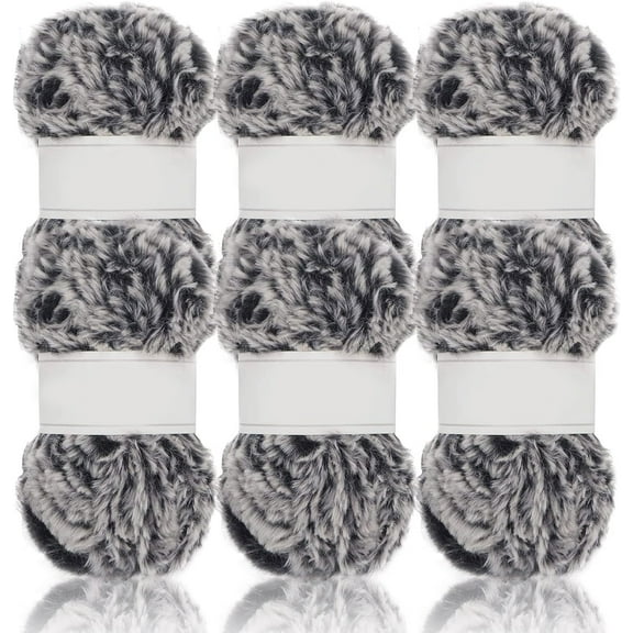 Faux Fur Yarn Super Soft Yarn Chunky Fluffy Yarn Eyelash Yarn for Crochet Knit Total Length 6×32m(6×35yds,50g×6)-300g