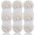 thumbnail image 1 of Faux Fur Yarn Super Soft Yarn Chunky Fluffy Yarn Eyelash Yarn for Crochet Knit Total Length 6×32m(6×35yds,50g×6)-300g, 1 of 5