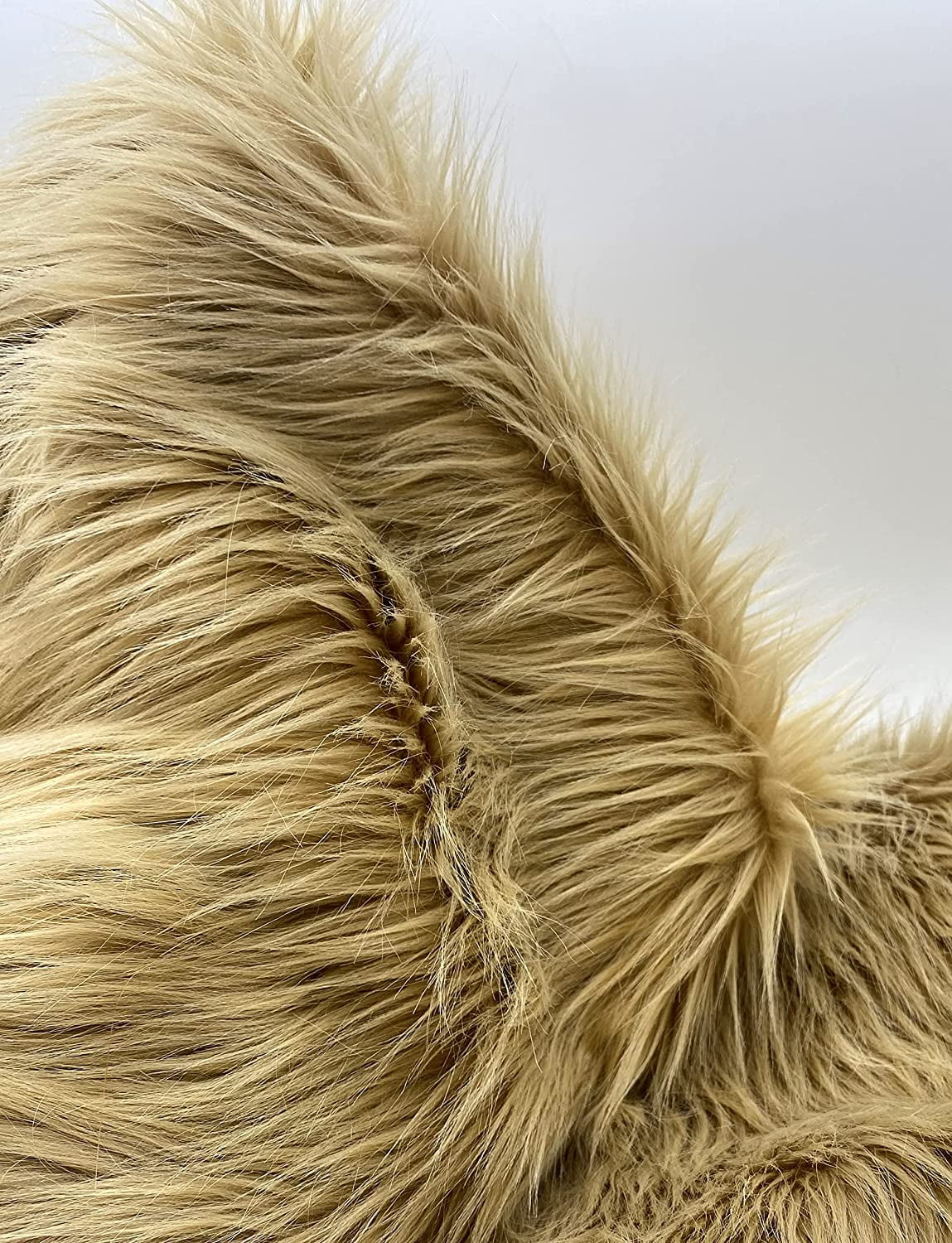 Faux Fur by the Yard - Long Pile Mohair Fur - Beige