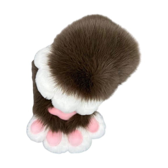 Faux Furs Cats Gloves Therians Paws Plush Fursuit Paw Halloween Cosplay Costume Foxes Paws Mitten Gift