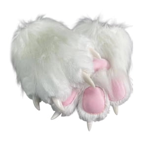 Faux Furs Cats Gloves Therians Paws Plush Fursuit Paw Halloween Cosplay Costume Foxes Paws Mitten Gift