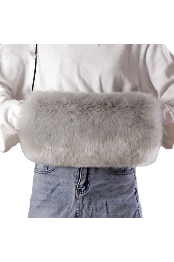 Faux Furs Hand Muff for Winter Warm Plush Hand Muffs Hand and Cuff Warmers