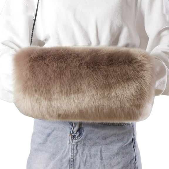 Faux Furs Hand Muff for Winter Warm Plush Hand Muffs Hand and Cuff Warmers