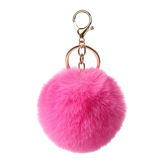 Faux Furs Keychain Soft Fuzzy Rabbits Hair Ball Key Rings For Women Car Bag Decoration Elegant Pompoms Keyring