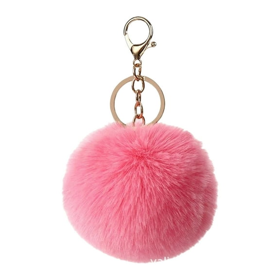 Faux Furs Keychain Soft Fuzzy Rabbits Hair Key Rings For Women Car Bag Decoration Elegant Pompoms Keyring